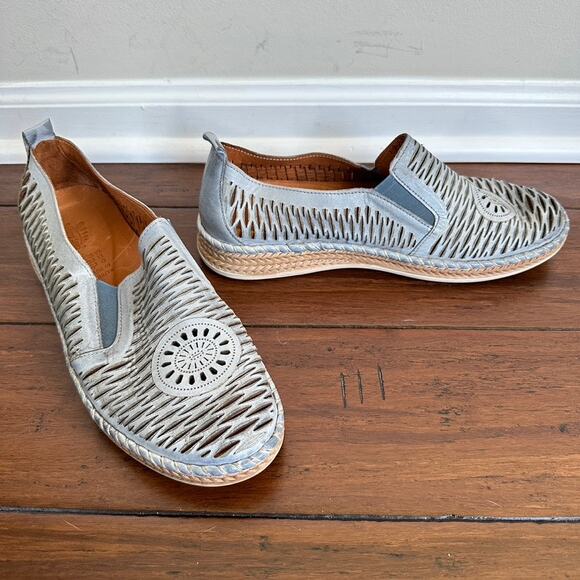 Spring Step Womens Sz 40 EU 9.5 US Newday Slip-On Shoe Leather Flats Blue - Picture 2 of 13